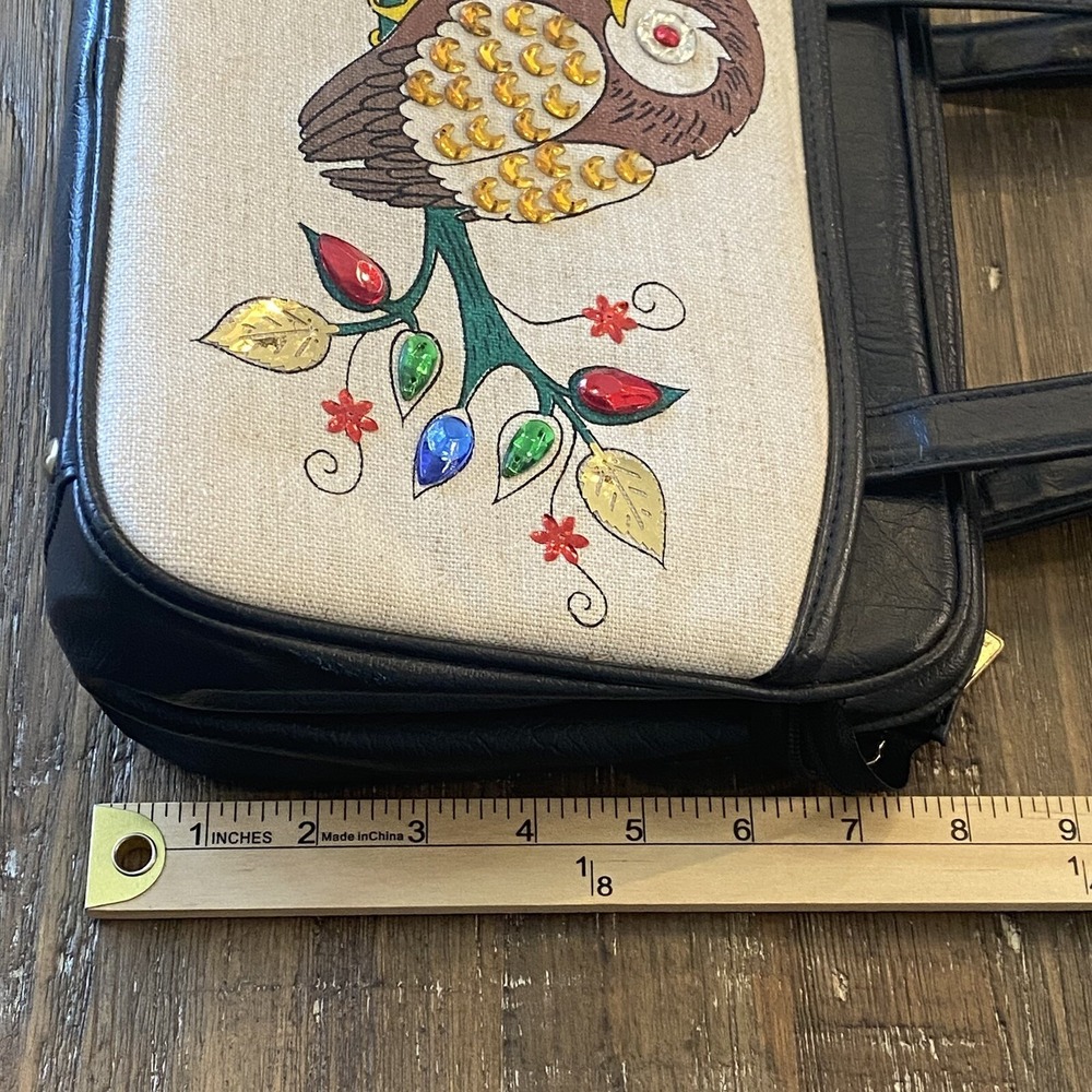Vintage Jeweled Owl Handbag Retro Enid Collins Style Purse Please Read - Picture 14 of 16